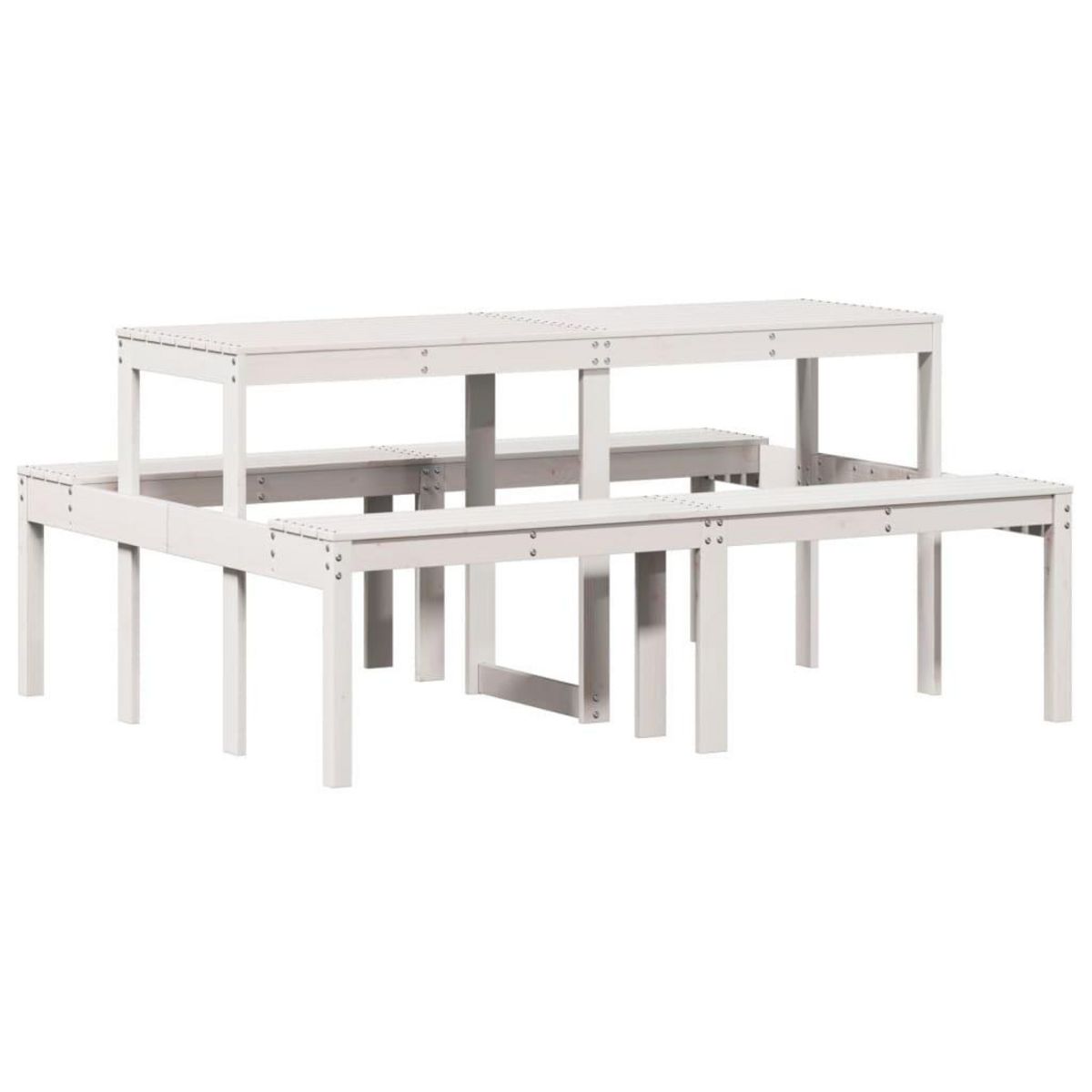 VIDAXL Table de pique-nique blanc 160x134x75 cm bois massif de pin