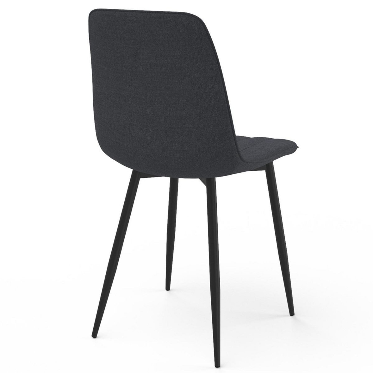 ID MARKET Lot de 6 chaises MIRA en tissu gris foncé pour salle à manger