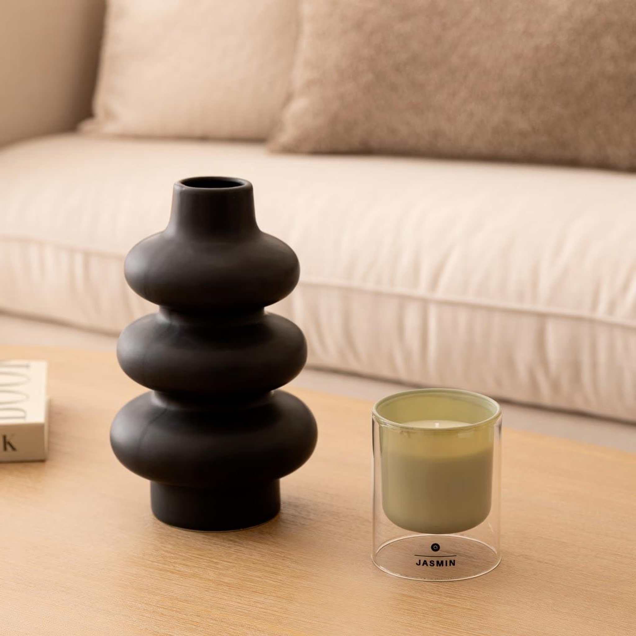 Voir la diapositive 2 : ATMOSPHERA Bougie parfumée en verre  ilan  220g jasmin