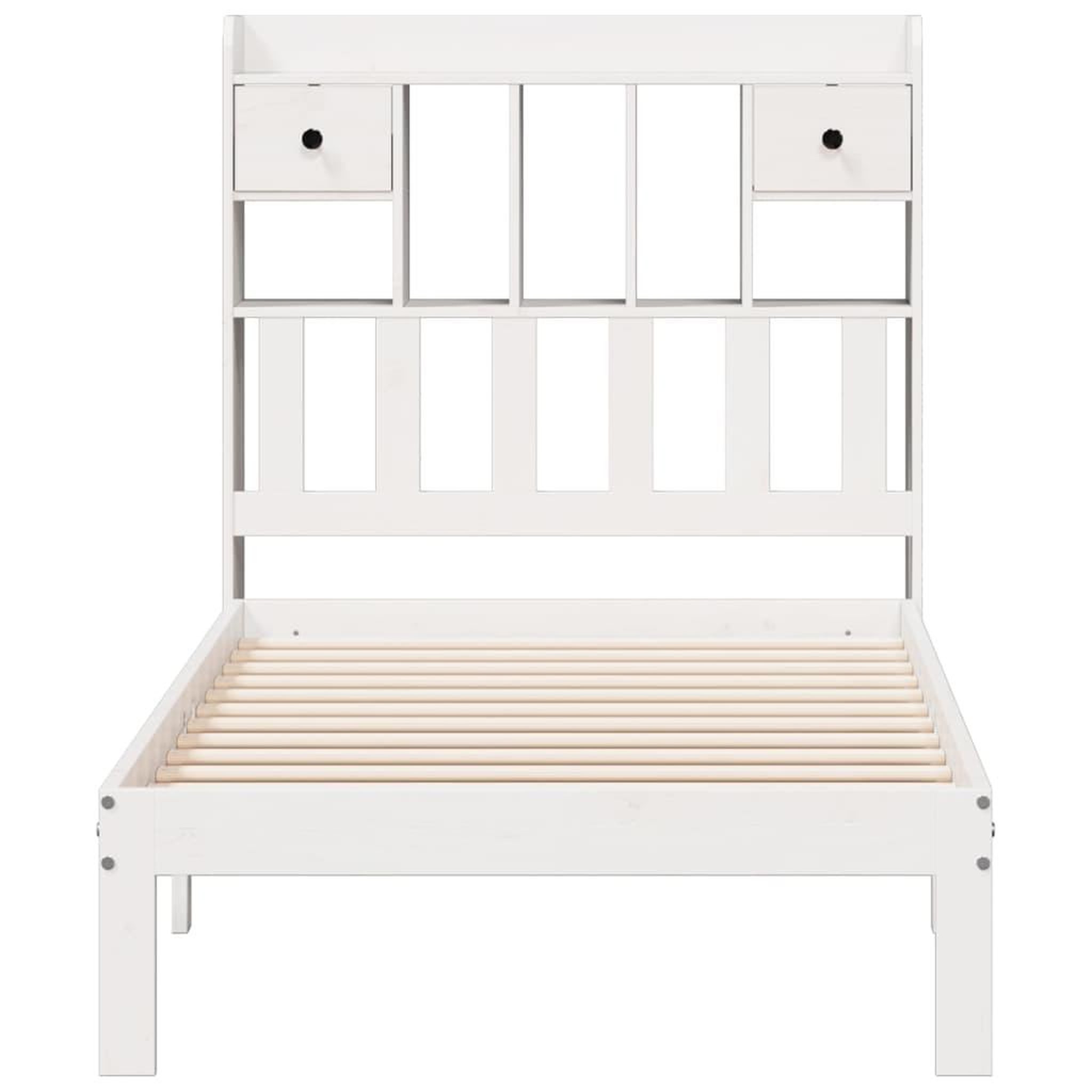 Voir la diapositive 4 : VIDAXL Lit bibliotheque sans matelas blanc 75x190cm bois de pin massif