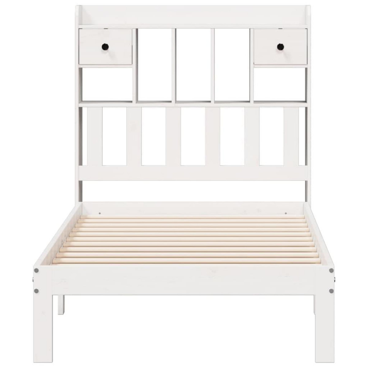 VIDAXL Lit bibliotheque sans matelas blanc 75x190cm bois de pin massif