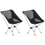 Voir la diapositive 1 : VIDAXL Chaises de camping pliables et sac lot de 2 Aluminium