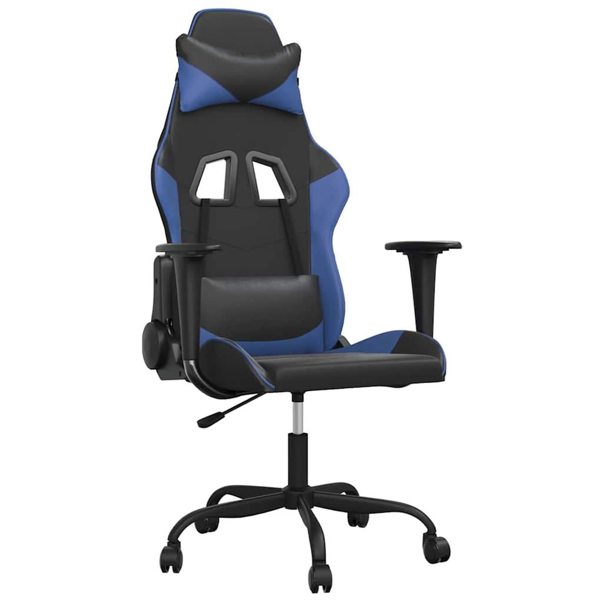 Voir la diapositive 2 : VIDAXL Chaise de jeu Noir et bleu Similicuir