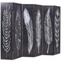 Voir la diapositive 2 : VIDAXL Cloison de separation pliable 228 x 170 cm Plumes Noir et blanc