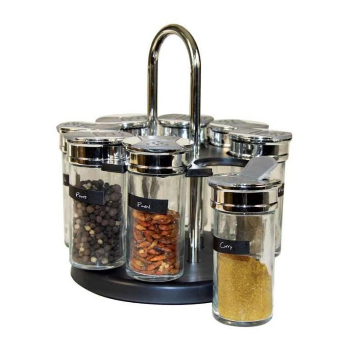 Paris Prix Carrousel à Herbes & Épices  8 Pots  19cm Noir