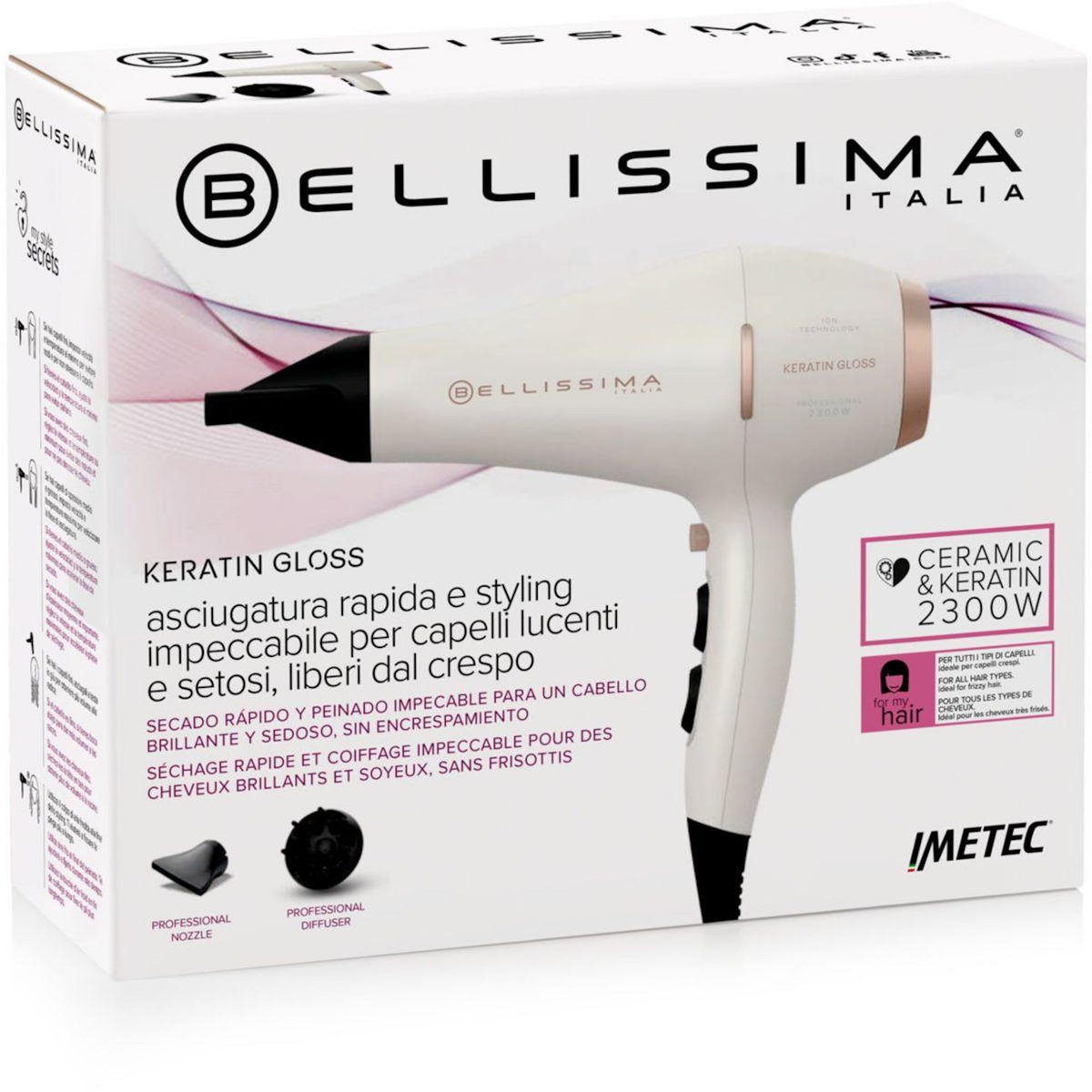BELLISSIMA Sèche cheveux professionnel Keratin Gloss