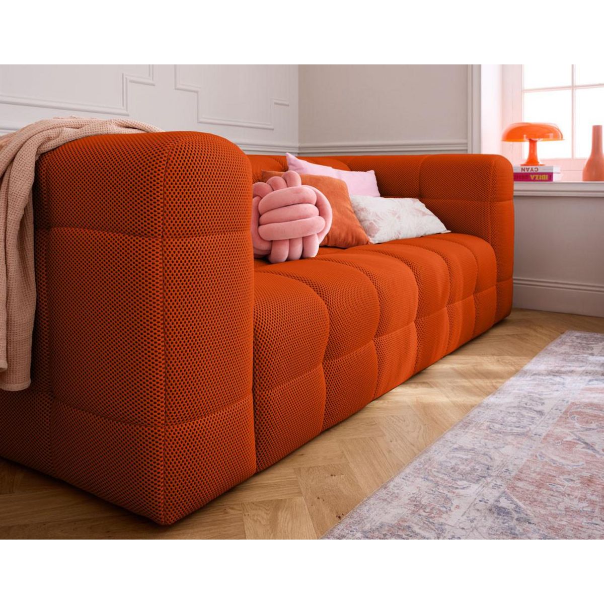 LISA DESIGN Suzano - canapé 3 places - en tissu mailles 3d