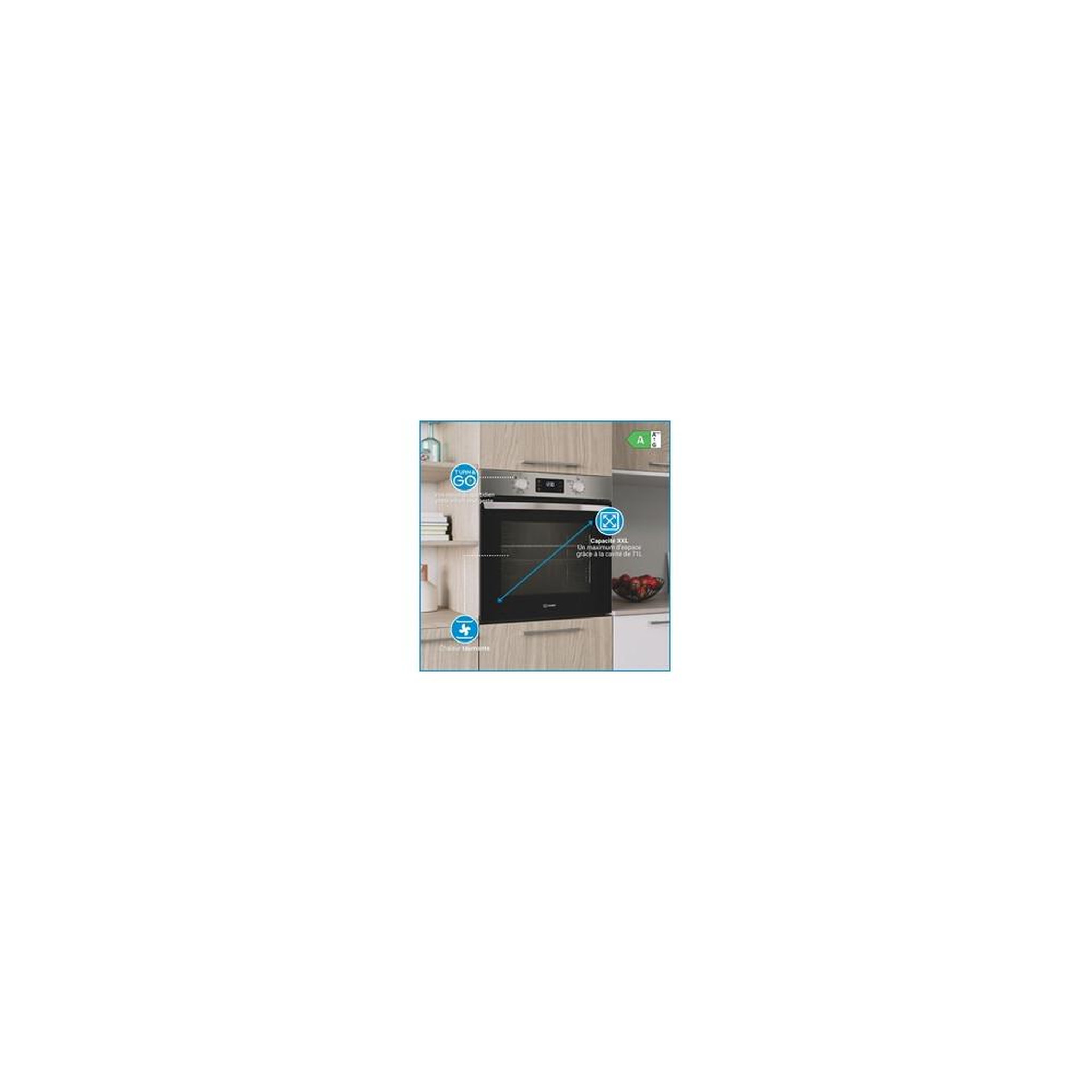 Voir la diapositive 6 : Indesit Four intégrable 71l 60cm pyrolyse noir - IO275PB