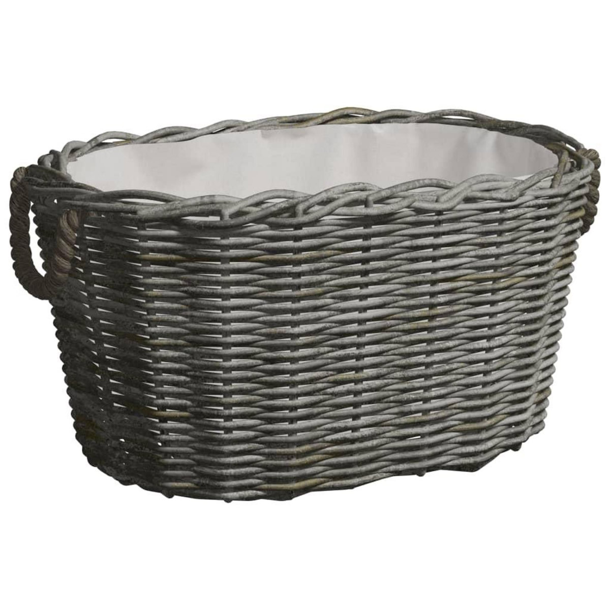 VIDAXL Panier a bois de chauffage avec poignees 59x42x28 cm Gris Saule