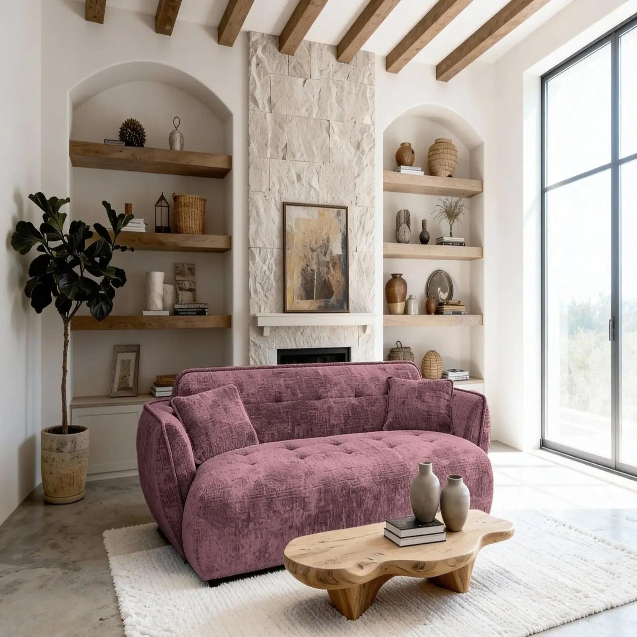 Voir la diapositive 2 : CASANOVA PARIS Mona - canapé droit tissu chenille 3 places