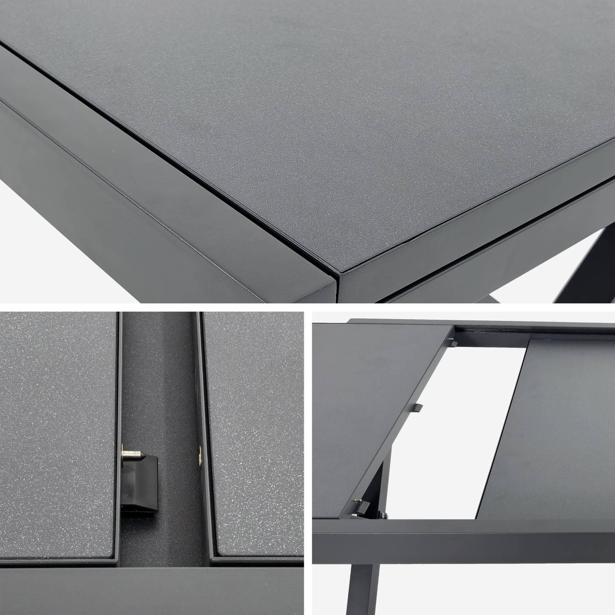 SWEEEK Table de jardin extensible aluminium 8 places anthracite - Ventura