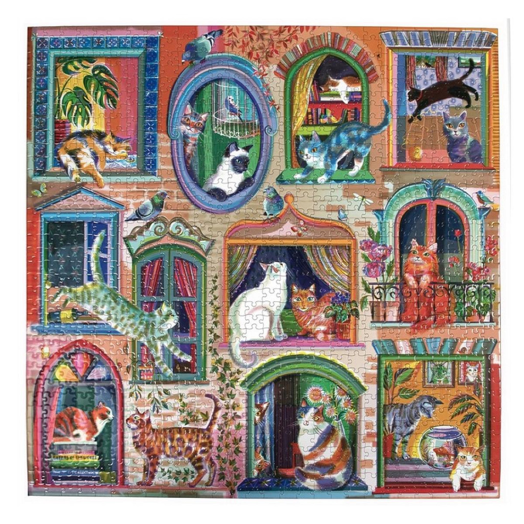 Voir la diapositive 2 : Eeboo Puzzle 1000 pieces chats à la fenetre