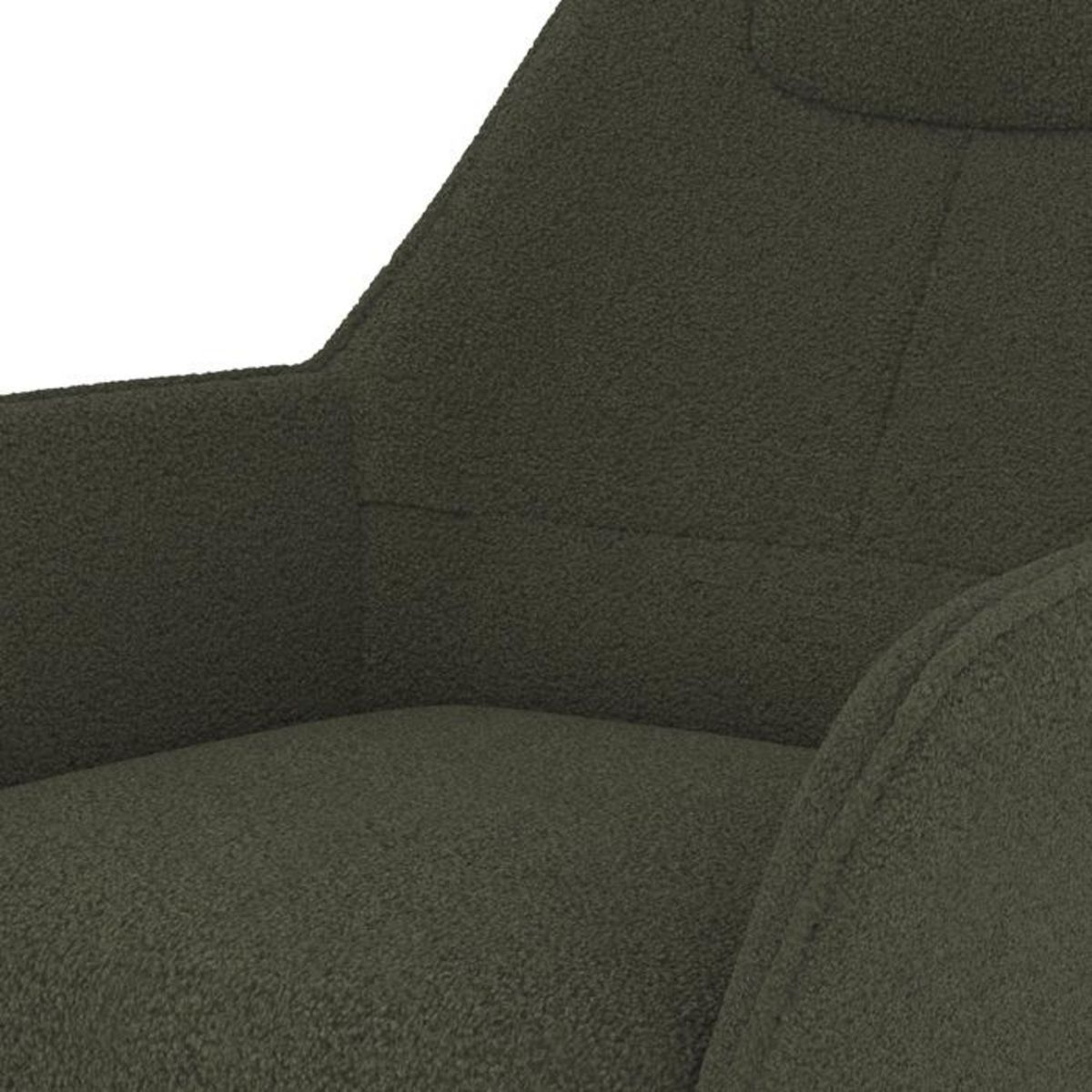 Rendez vous déco Rocking-chair blanc effet laine bouclette en tissu - Shaun