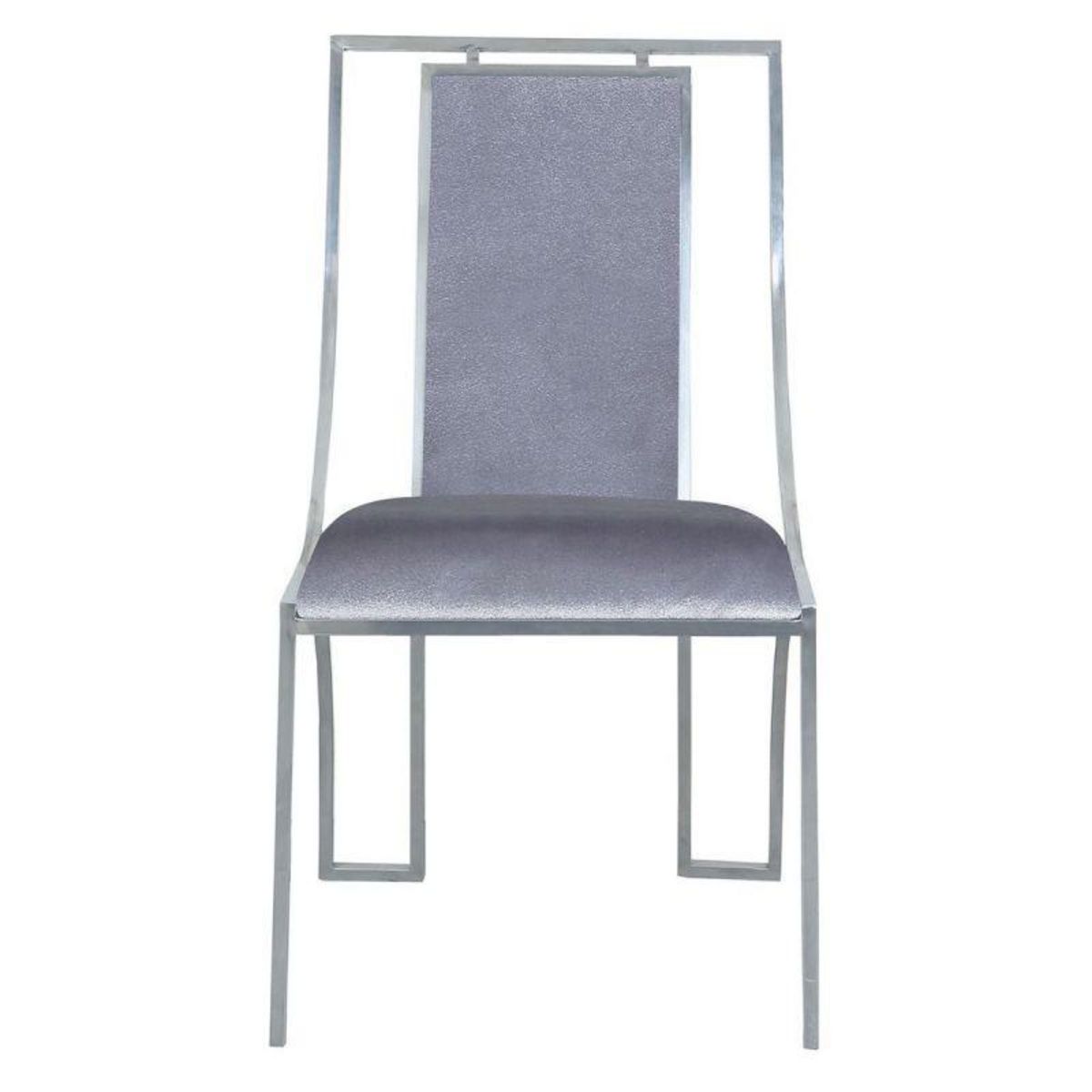 Paris Prix Lot de 2 Chaises en Velours  Lopin  90cm Argent
