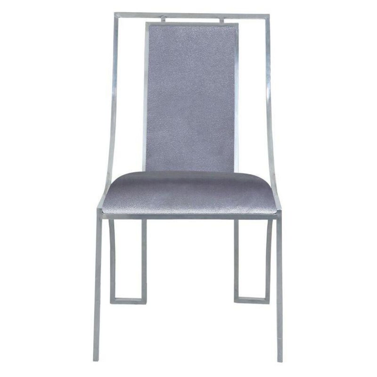 Paris Prix Lot de 2 Chaises en Velours  Lopin  90cm Argent