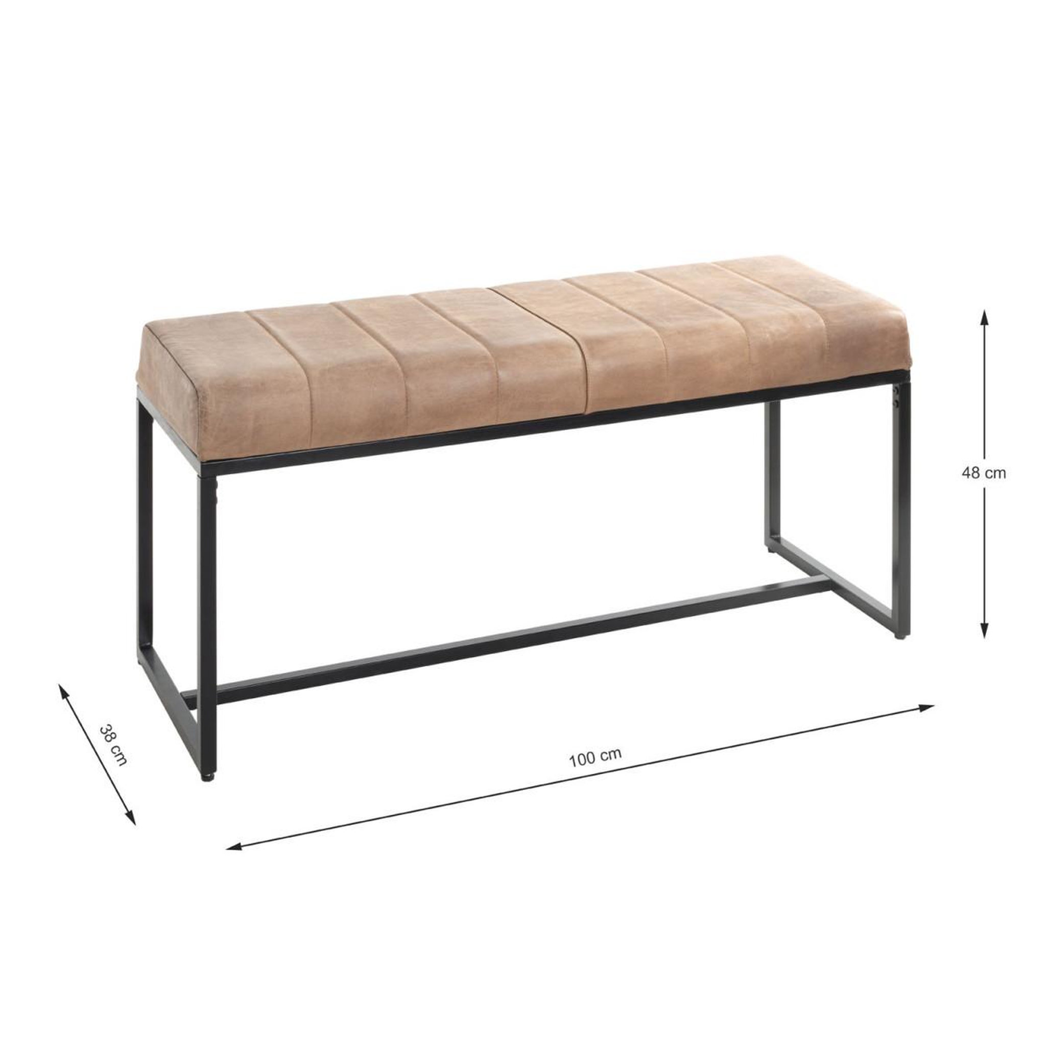 Voir la diapositive 5 : Paris Prix Banc en cuir design  rida  100cm marron & noir