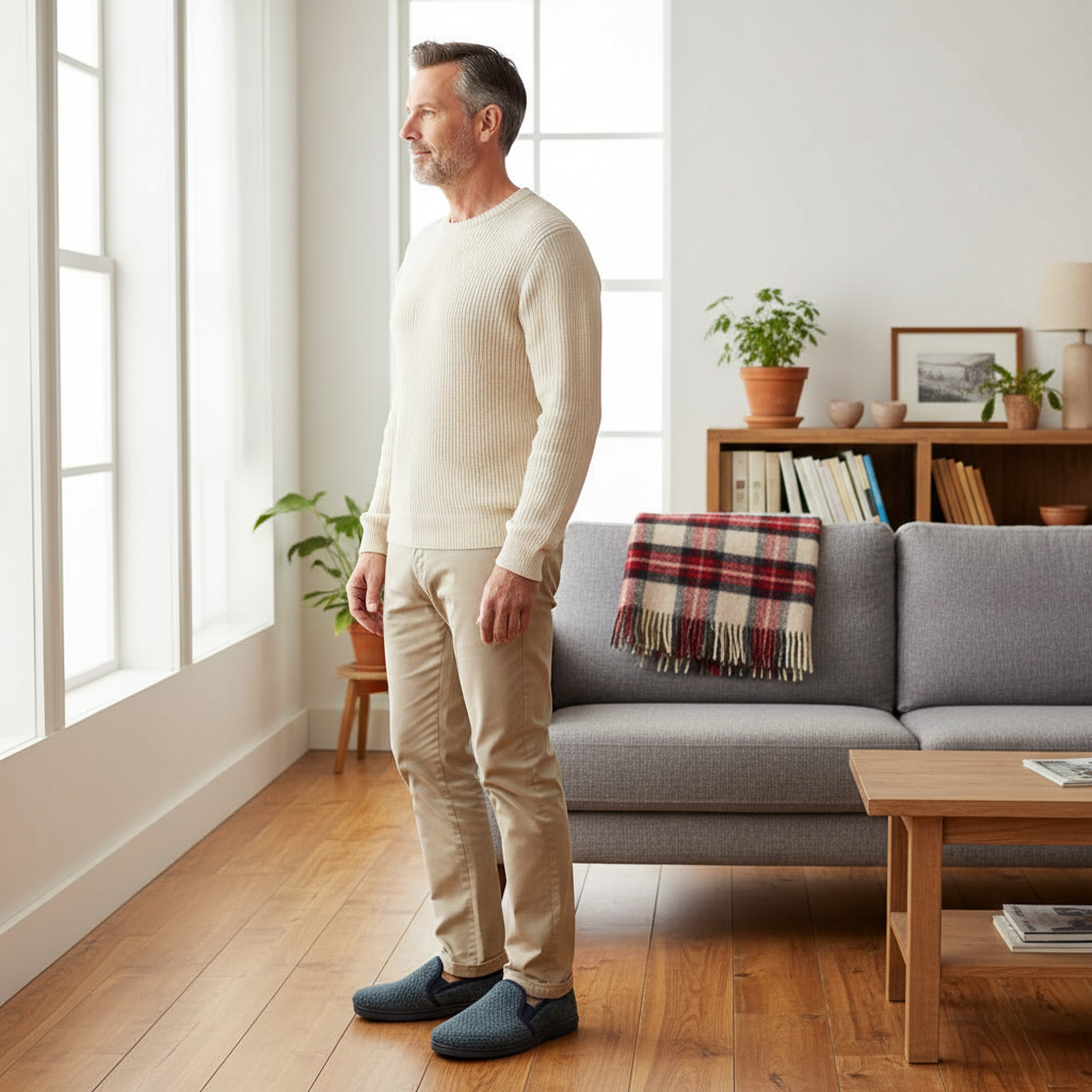 Voir la diapositive 4 : OZABI Ozabi pantoufles charentaises homme fabriquées en espagne, effet structuré
