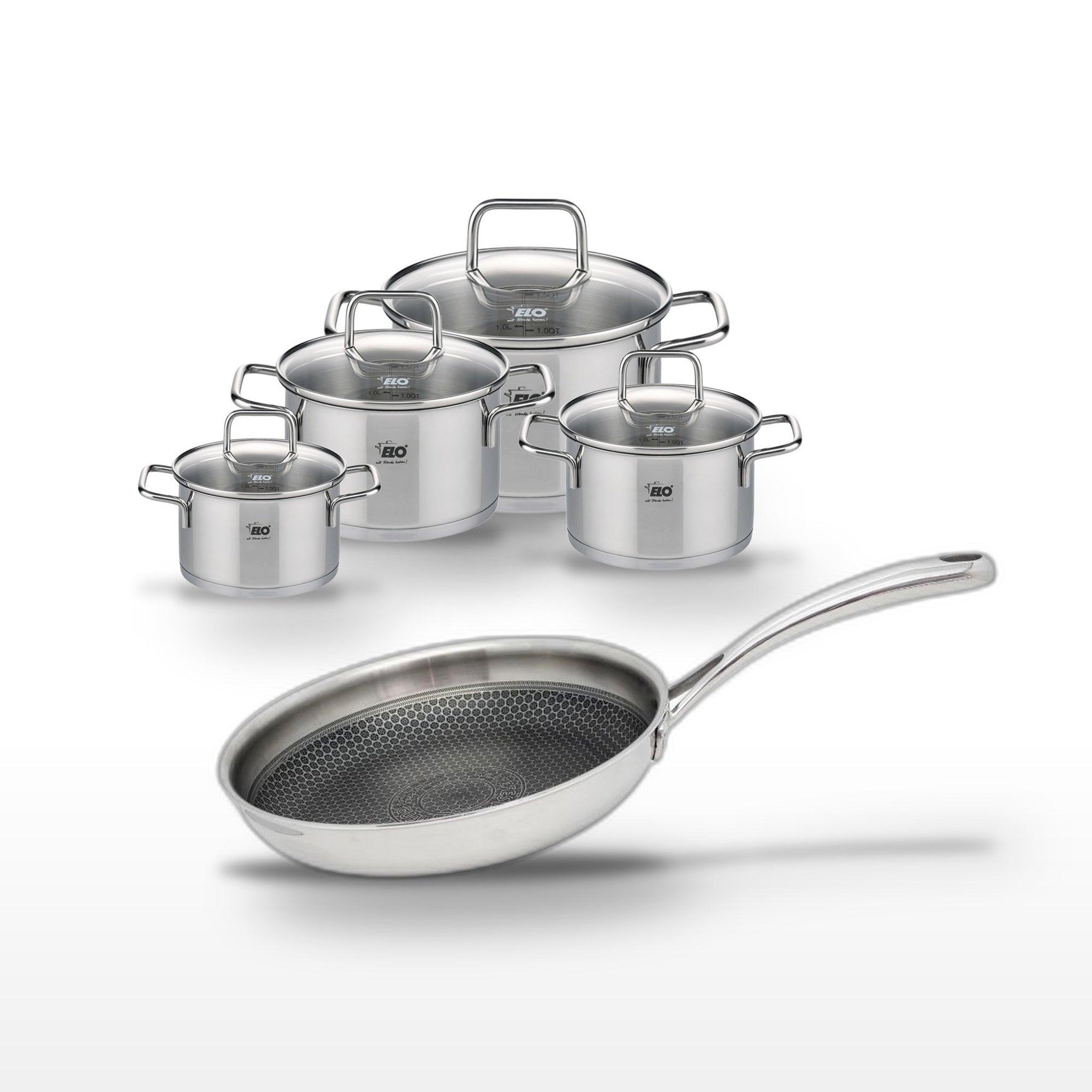 ELO Lot faitouts 12/14/16/20cm et poêle 24cm elo relief evolution