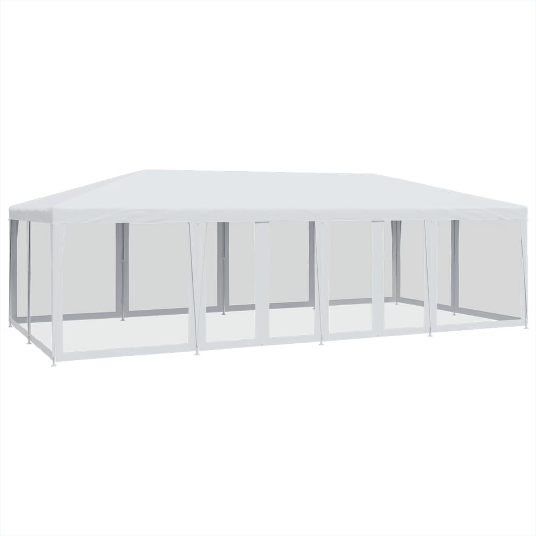 Voir la diapositive 2 : VIDAXL Tente de fete avec 12parois laterales en maille blanc 8x4m PEHD
