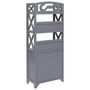 Voir la diapositive 4 : VIDAXL Armoire de salle de bain Gris 46x24x116 cm Bois de Paulownia