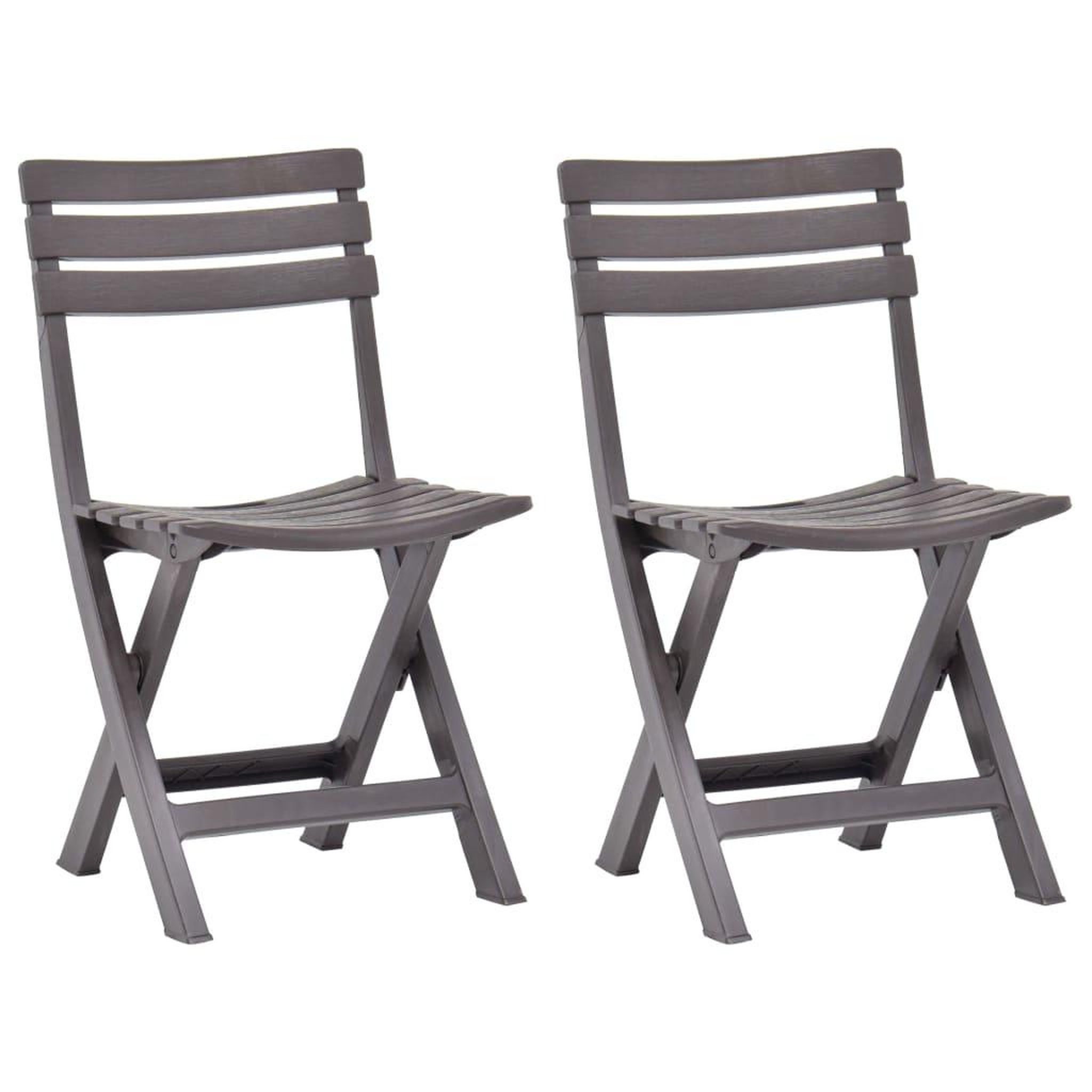 Voir la diapositive 1 : VIDAXL Chaises de jardin pliables lot de 2 Plastique Mocha