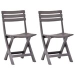 VIDAXL Chaises de jardin pliables lot de 2 Plastique Mocha