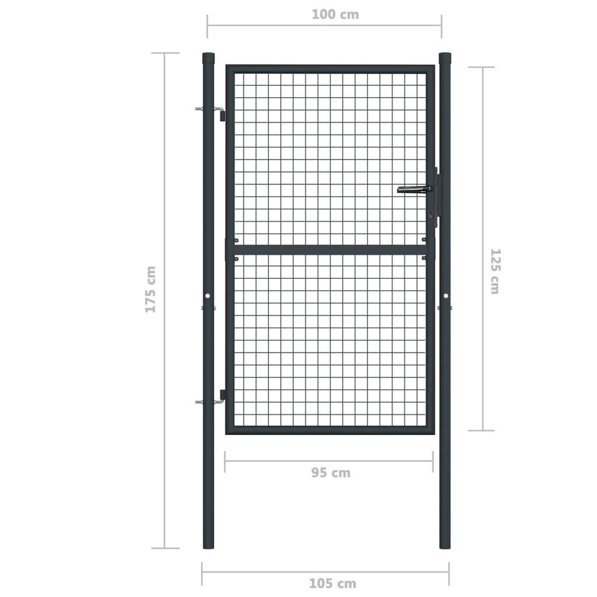 Voir la diapositive 6 : VIDAXL Portail en maille de jardin Acier galvanise 100 x 175 cm Gris