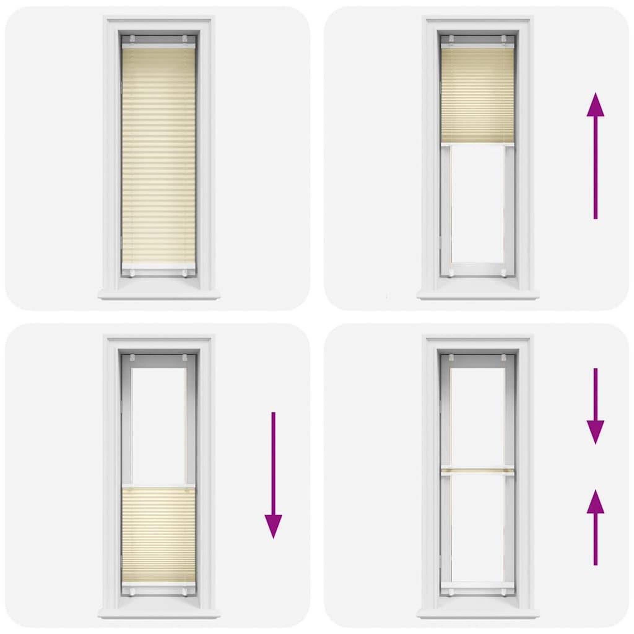 Voir la diapositive 5 : VIDAXL Store plisse creme 45x150 cm largeur du tissu 44,4 cm polyester