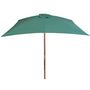 Voir la diapositive 3 : VIDAXL Parasol avec poteau en bois 200 x 300 cm Vert
