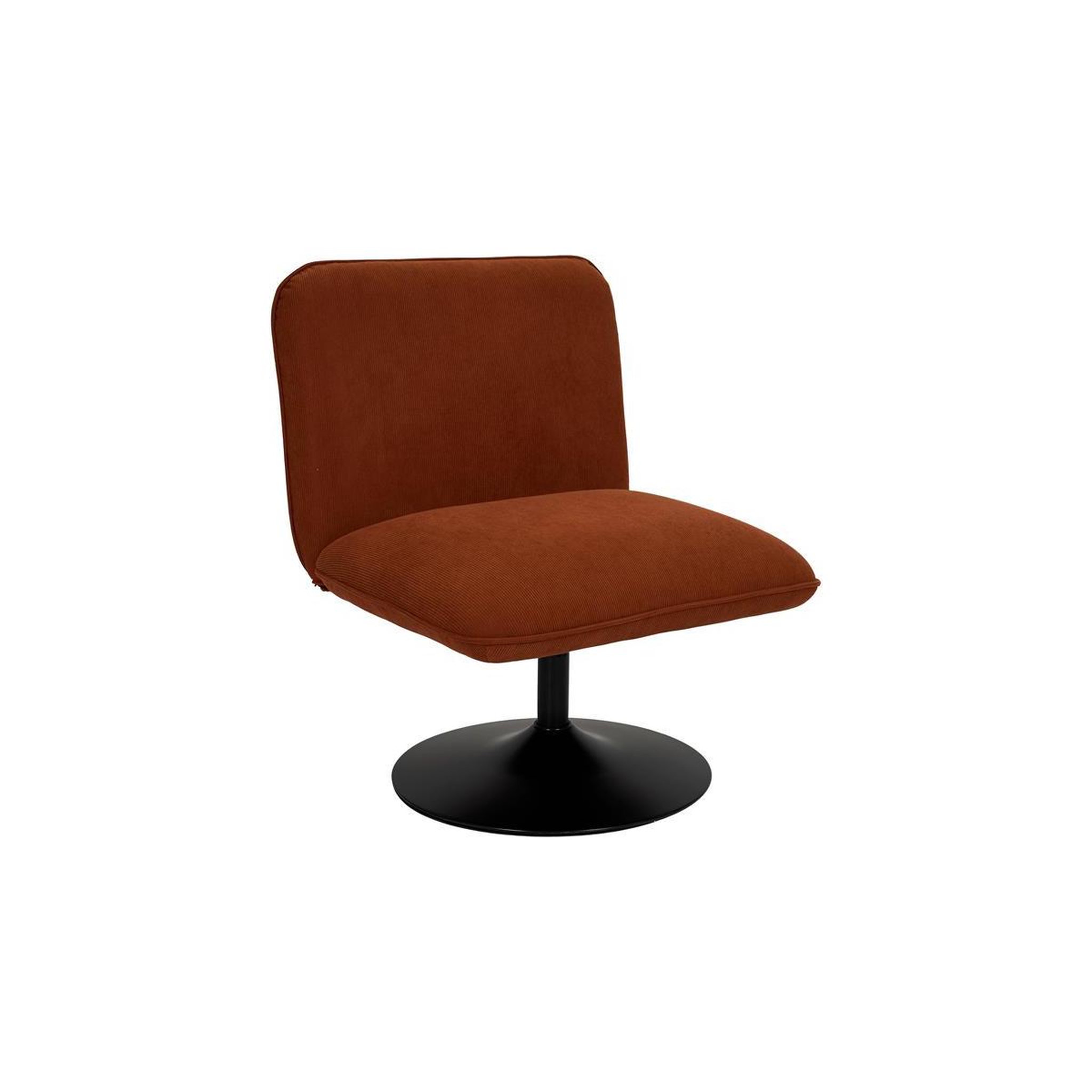 The Home Deco Factory Fauteuil pivotant côtelé  jules  79cm terracotta
