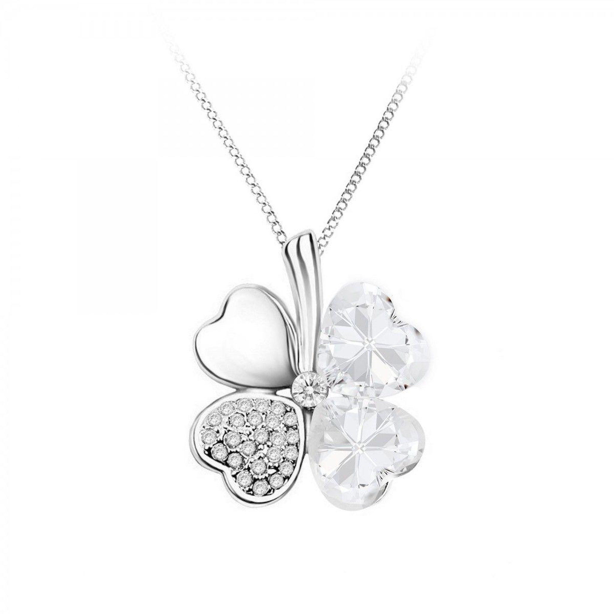 SC CRYSTAL Collier trèfle irisé SC Crystal orné de Cristaux scintillants