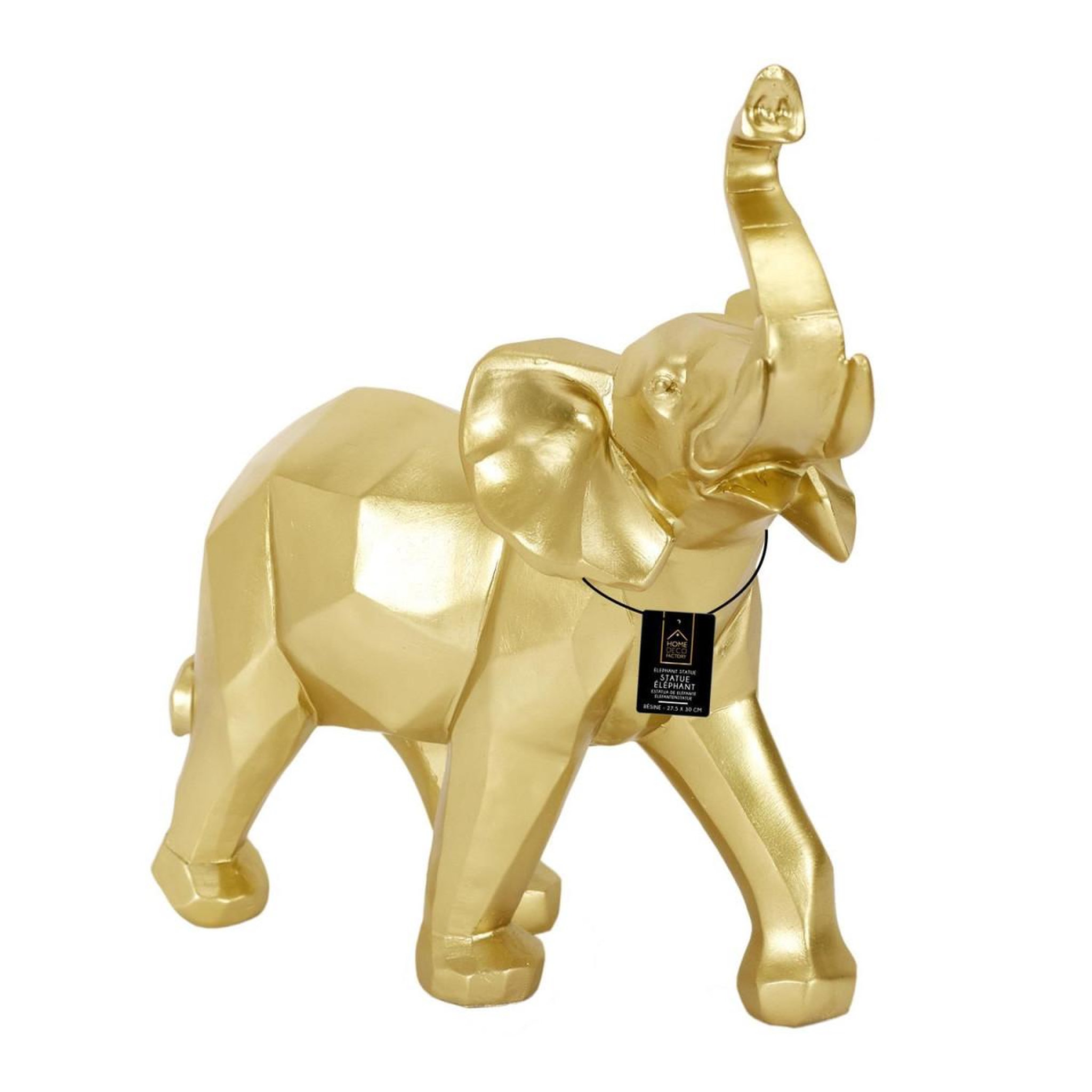 Voir la diapositive 6 : The Home Deco Factory Statuette déco  éléphant origami  30cm or
