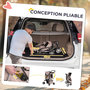 Voir la diapositive 4 : PAWHUT Poussette buggy pliable pour chiens tissu 600D Oxford imperméable 4 roues marron
