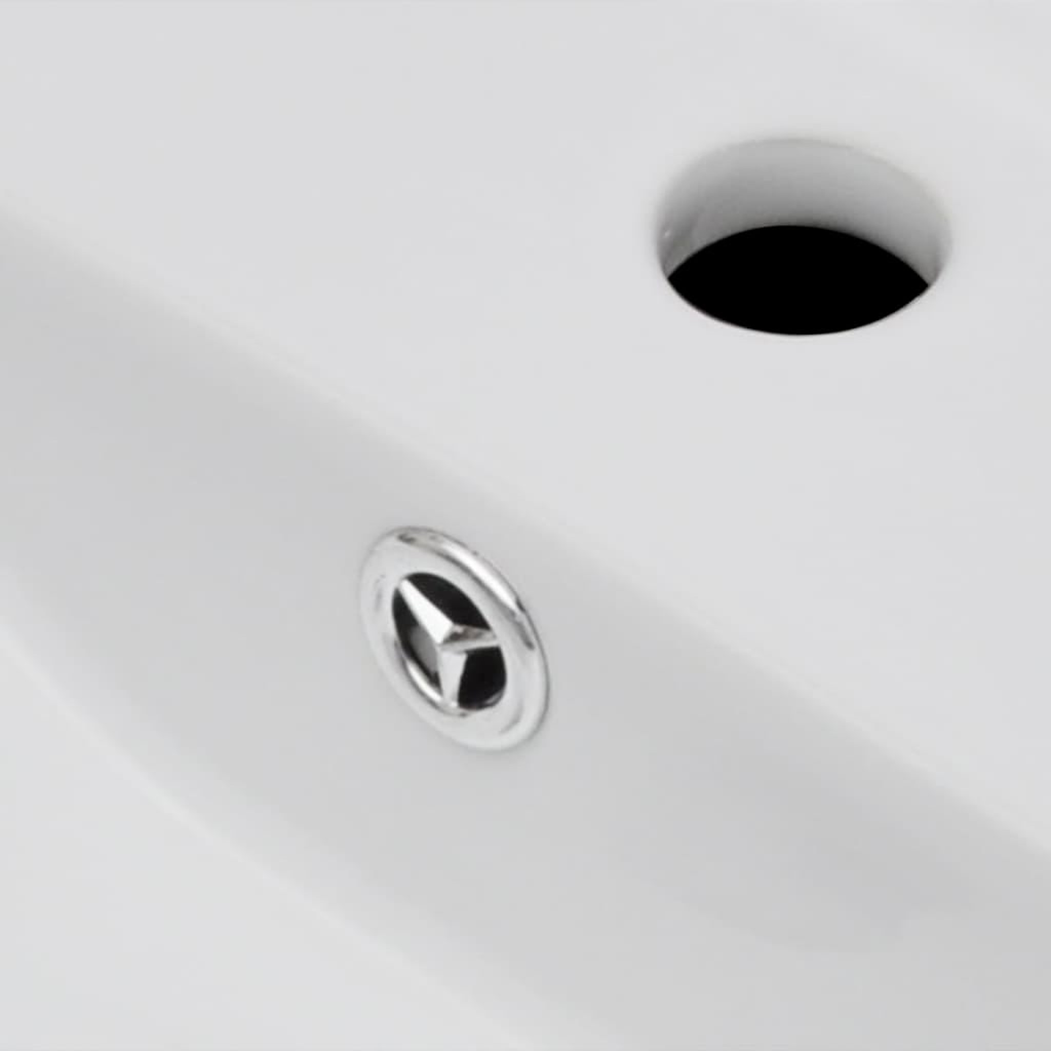 Voir la diapositive 5 : VIDAXL Vasque a trou de trop-plein/robinet ceramique pour salle de bain Blanc