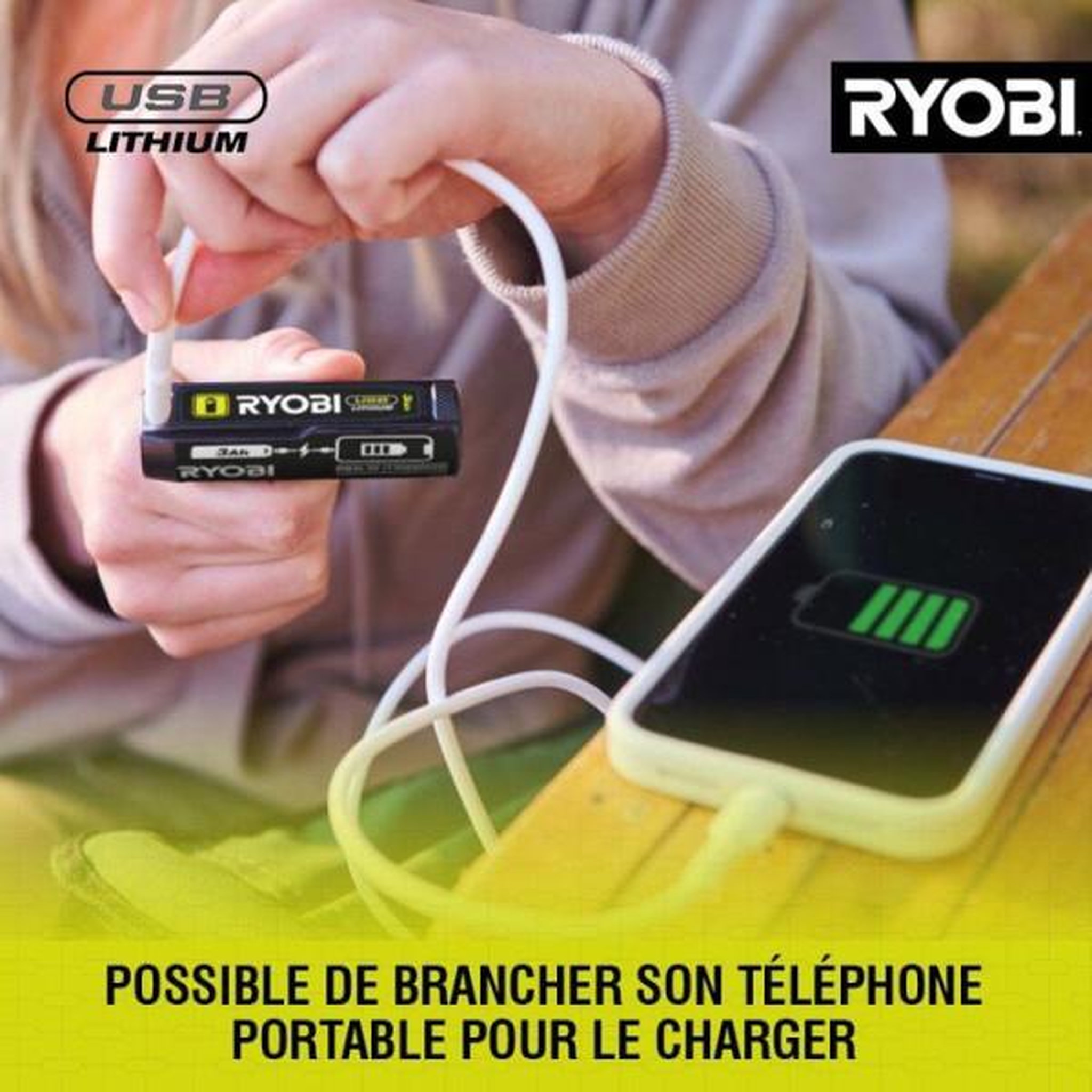 Voir la diapositive 5 : Ryobi Ryobi batterie 4v 3ah usb-c lithium powerbank - rb4l30