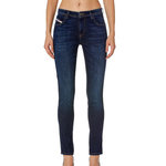 DIESEL Jean Slim  Foncé Femme Diesel Babhila   W23. Coloris disponibles : Bleu
