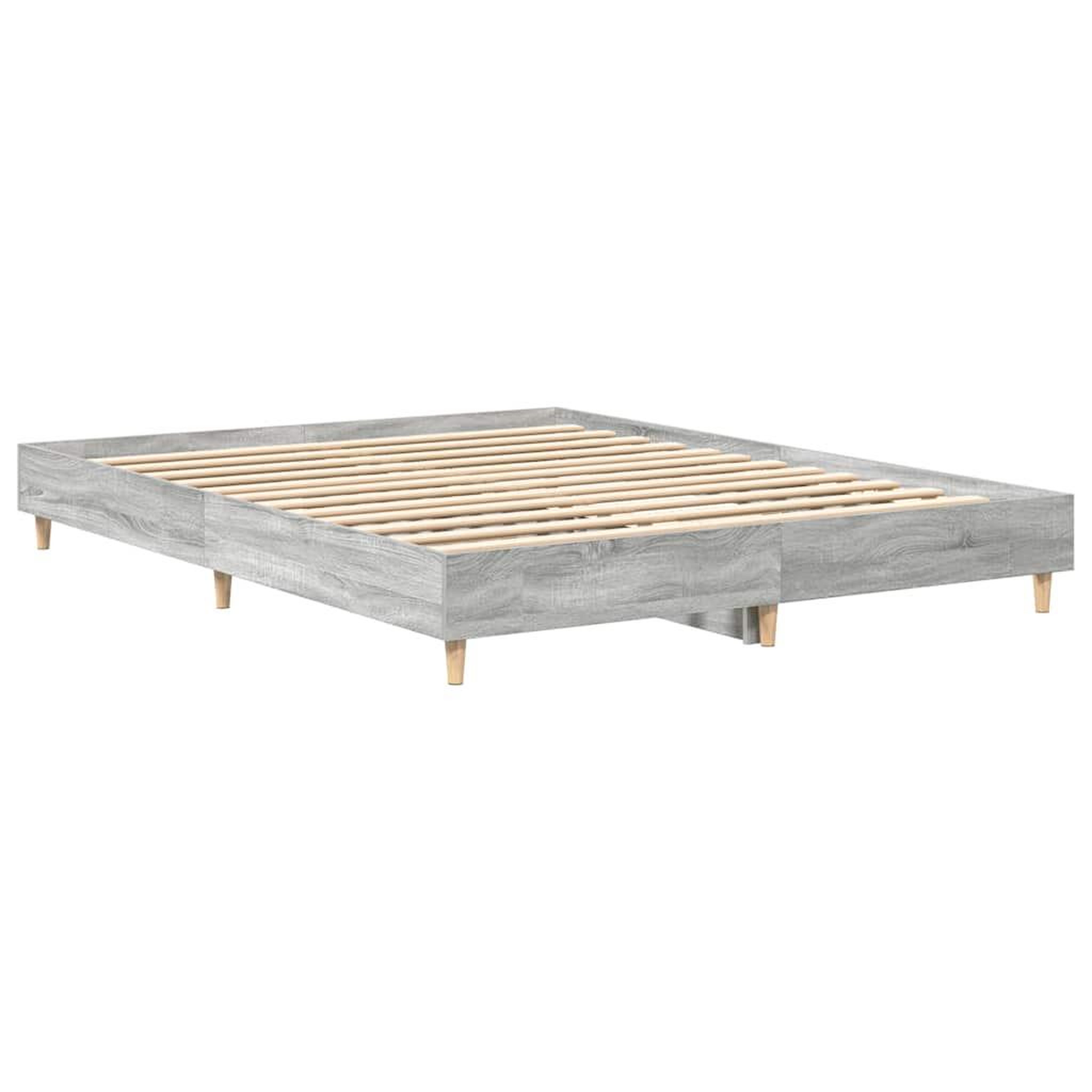 Voir la diapositive 4 : VIDAXL Cadre de lit sans matelas sonoma gris 140x200 cm
