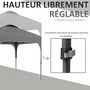 Voir la diapositive 6 : OUTSUNNY Tonnelle barnum automatique pop-up dim. 2,53L x 2,53l x 2,68H m hauteur réglable nombreux accessoires inclus acier oxford gris