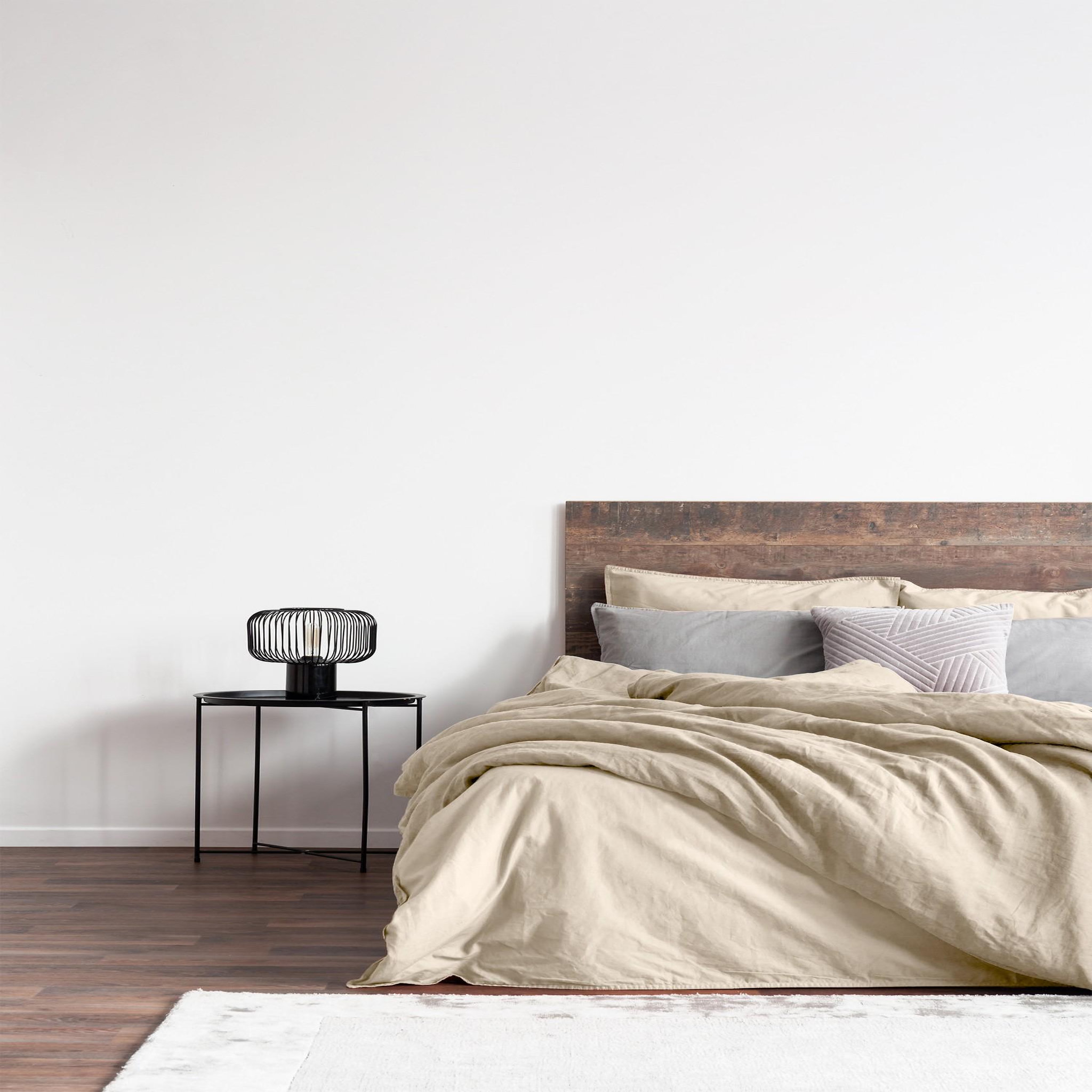 Home collection Parure housse de couette 100% lin et coton lavé 57 fils - dune. Coloris disponibles : Beige