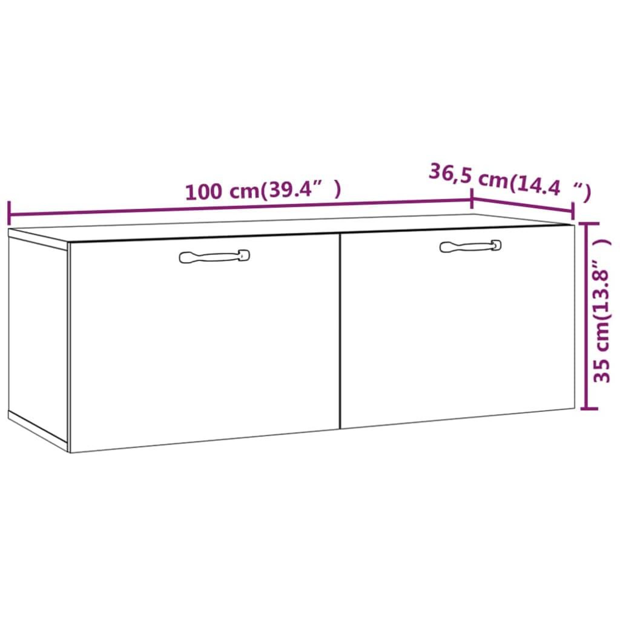 Voir la diapositive 6 : VIDAXL Armoire murale Blanc brillant 100x36,5x35 cm Bois d'ingenierie