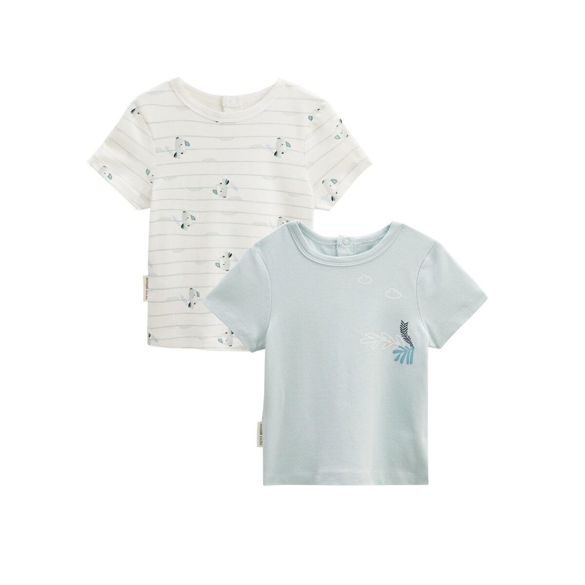 Petit Béguin Lot de 2 t-shirts bébé manches courtes Kimi