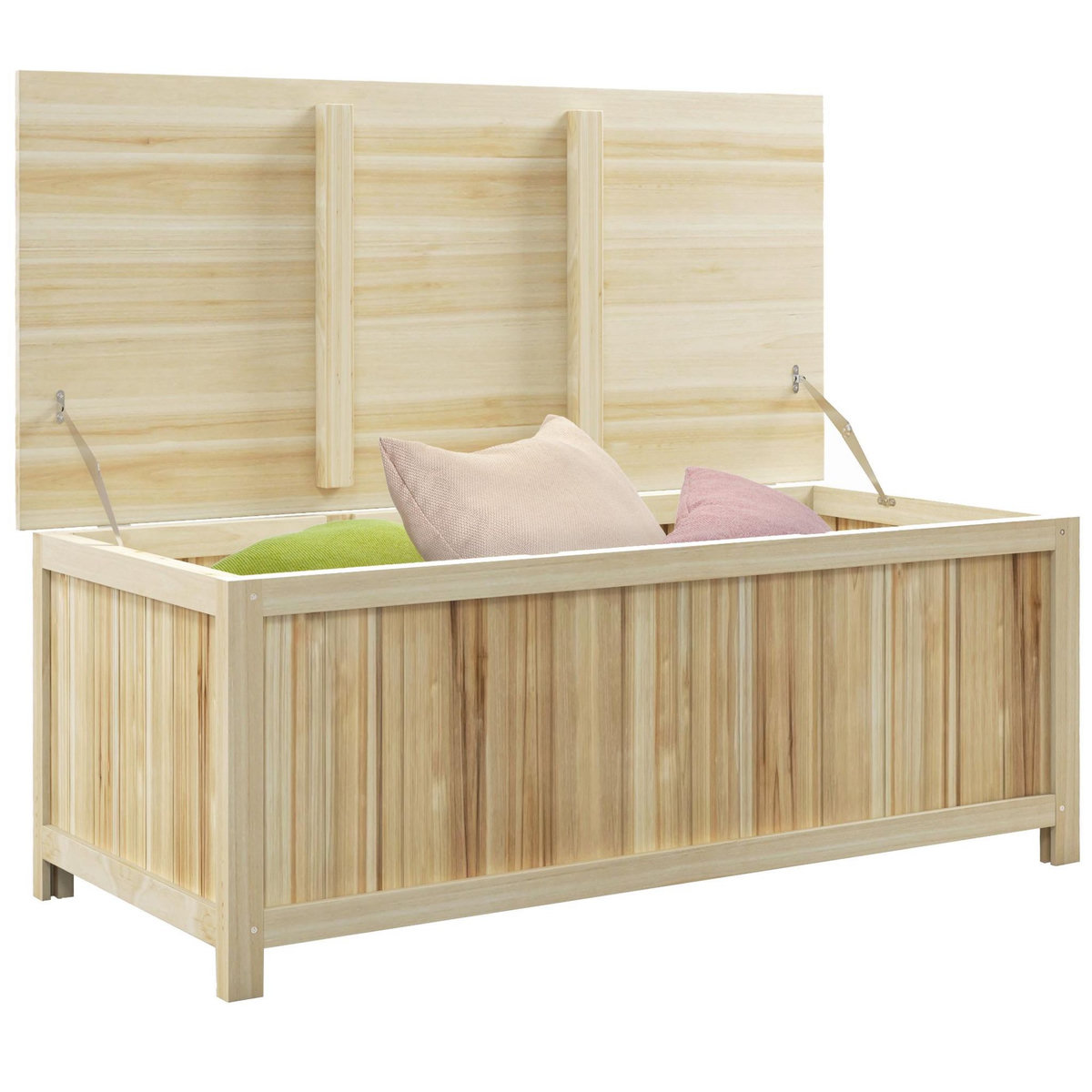 OUTSUNNY Coffre de rangement extérieur 172L avec vérins - dim. 120L x 55l x 45H cm - bois de sapin
