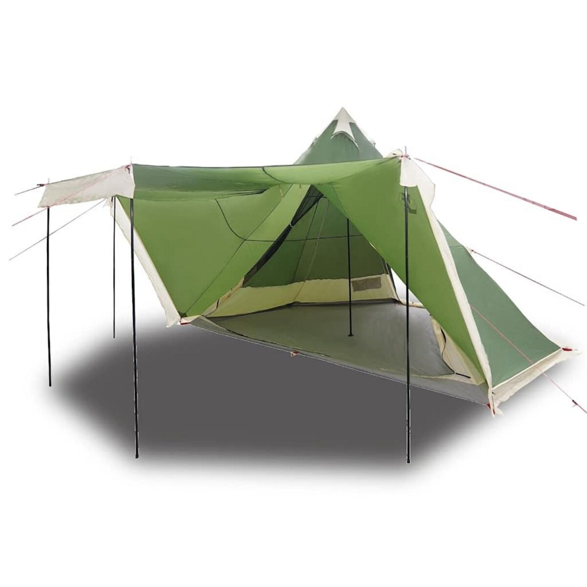 VIDAXL Tente familiale tipi 6 personnes vert impermeable