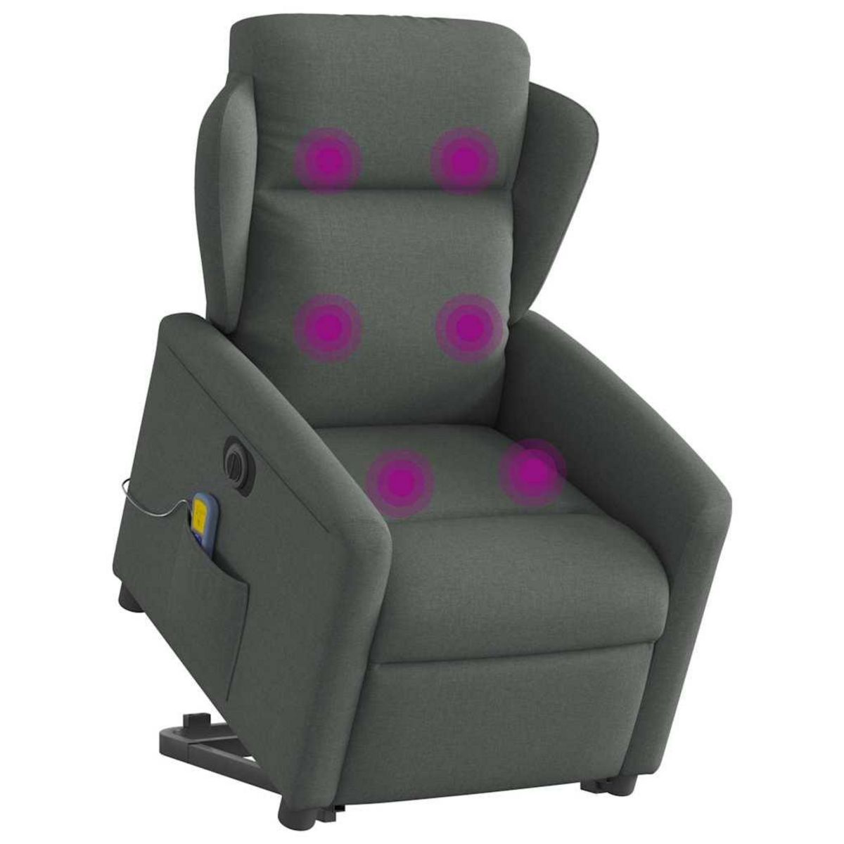 VIDAXL Fauteuil inclinable de massage electrique Gris fonce Tissu