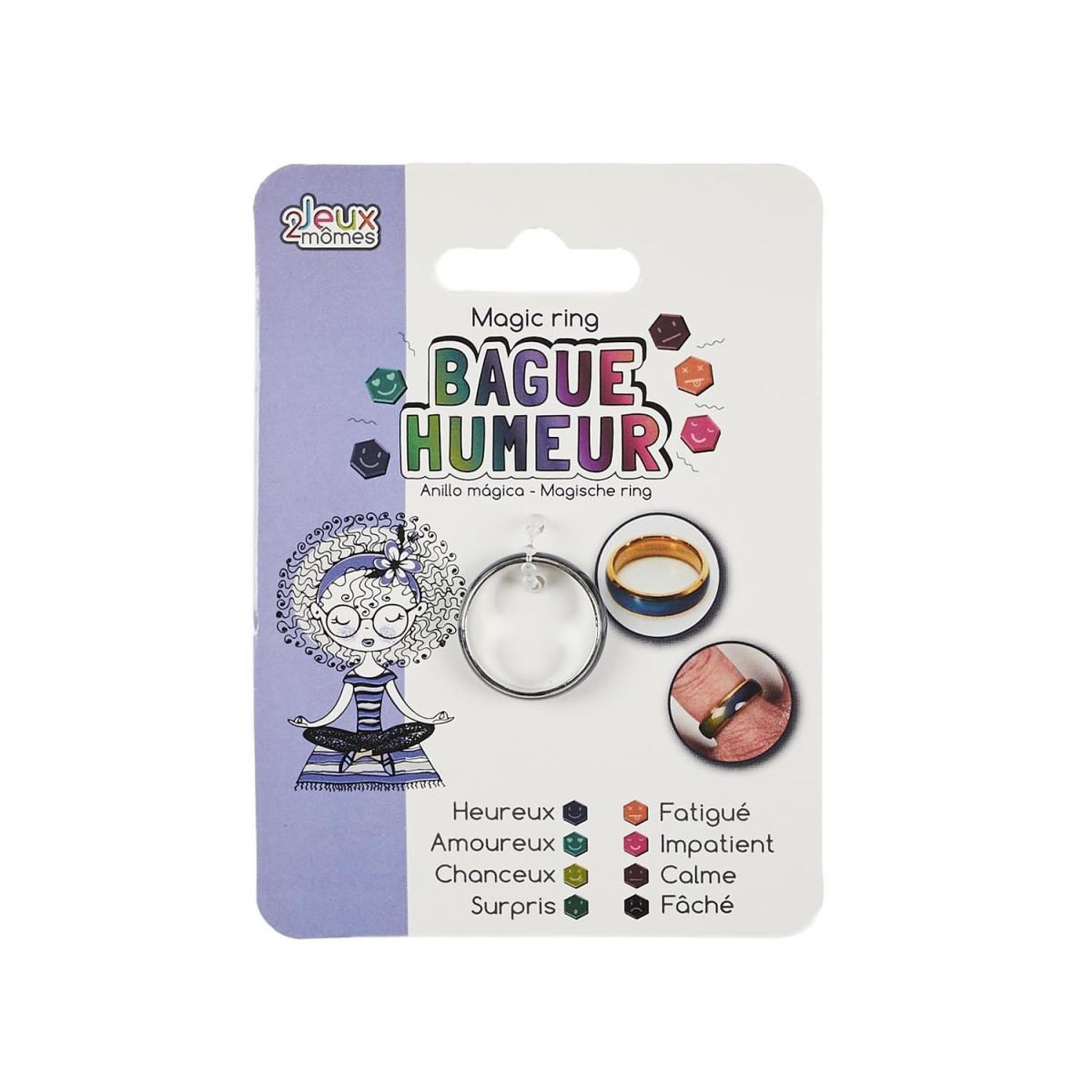 Voir la diapositive 3 : Jeux 2 momes Bague Fantaisie  Humeur  1cm Multicolore
