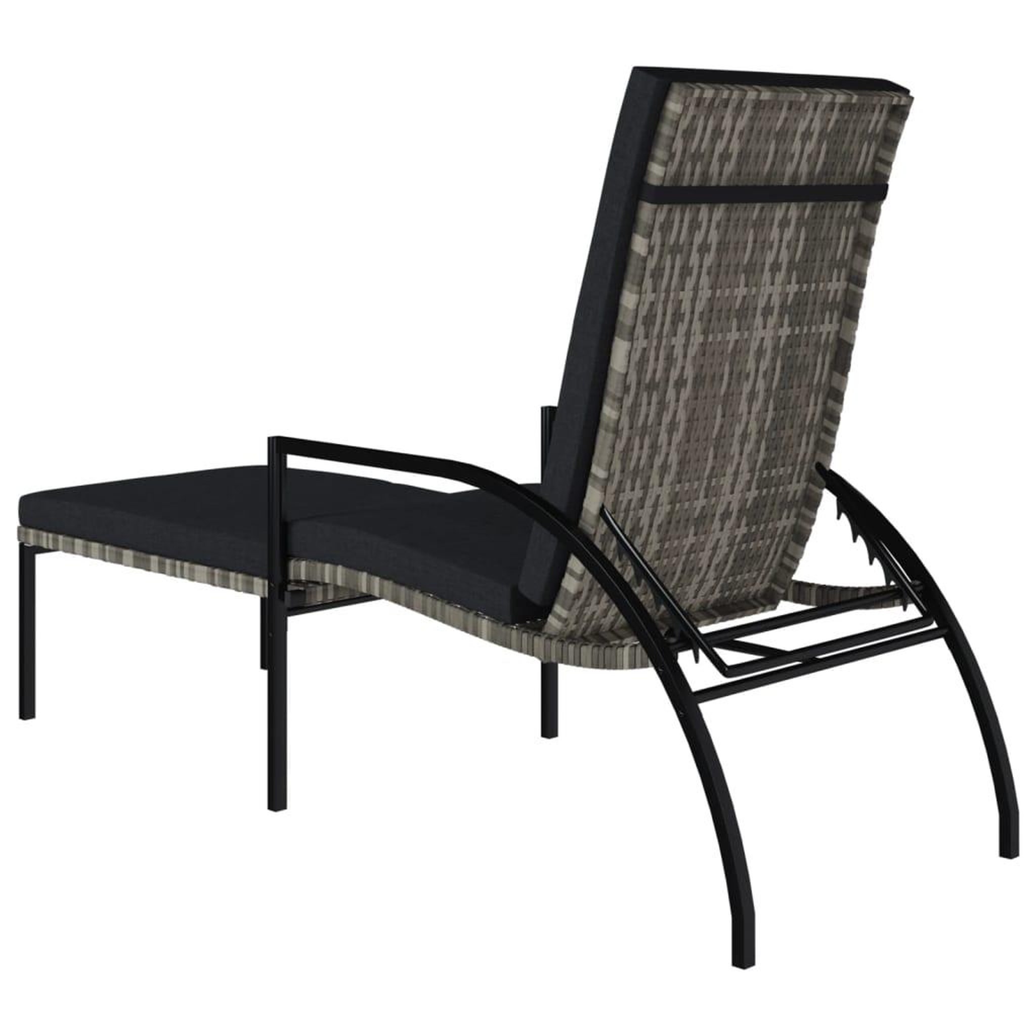 Voir la diapositive 5 : VIDAXL Chaises longues avec repose-pied 2 pcs Resine tressee Gris