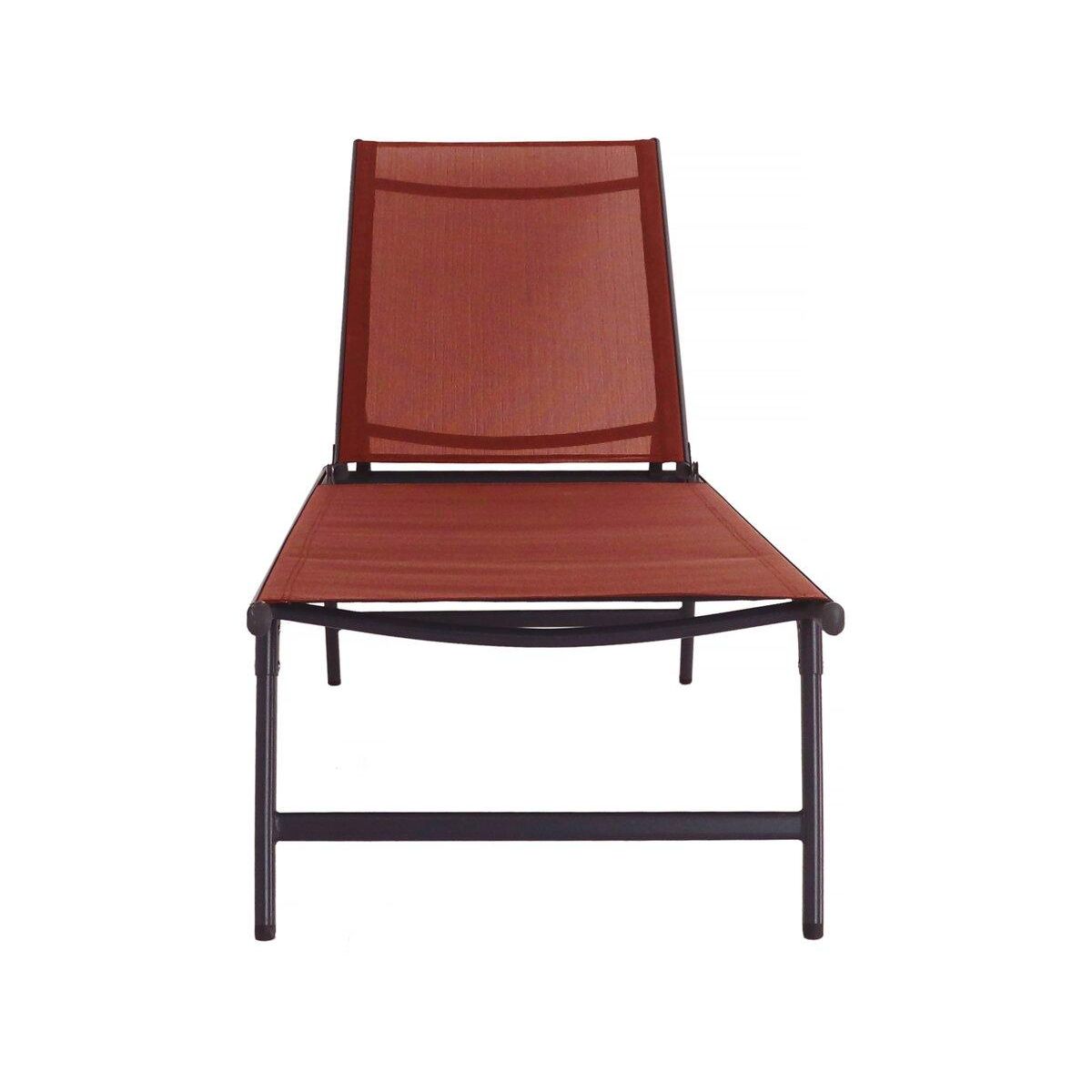 Habitat et Jardin Lot de 2 bains de soleil en métal  Sublima  - 180 x 54 x 104 cm - Terracotta