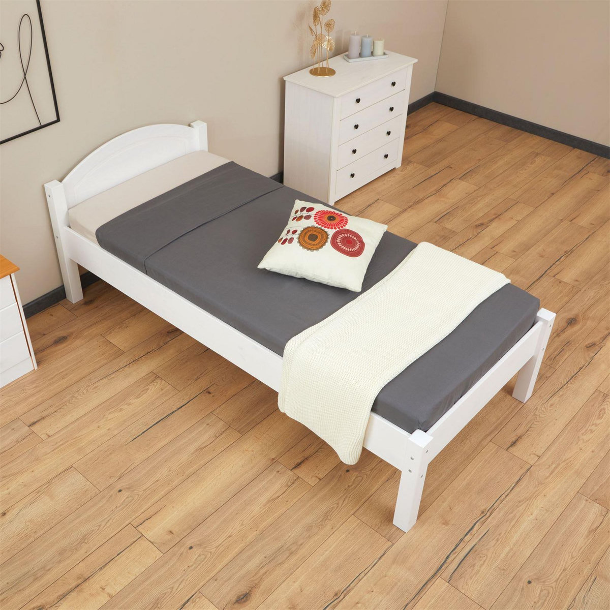 IDIMEX Lit simple 90x200 cm SORAJA en pin massif