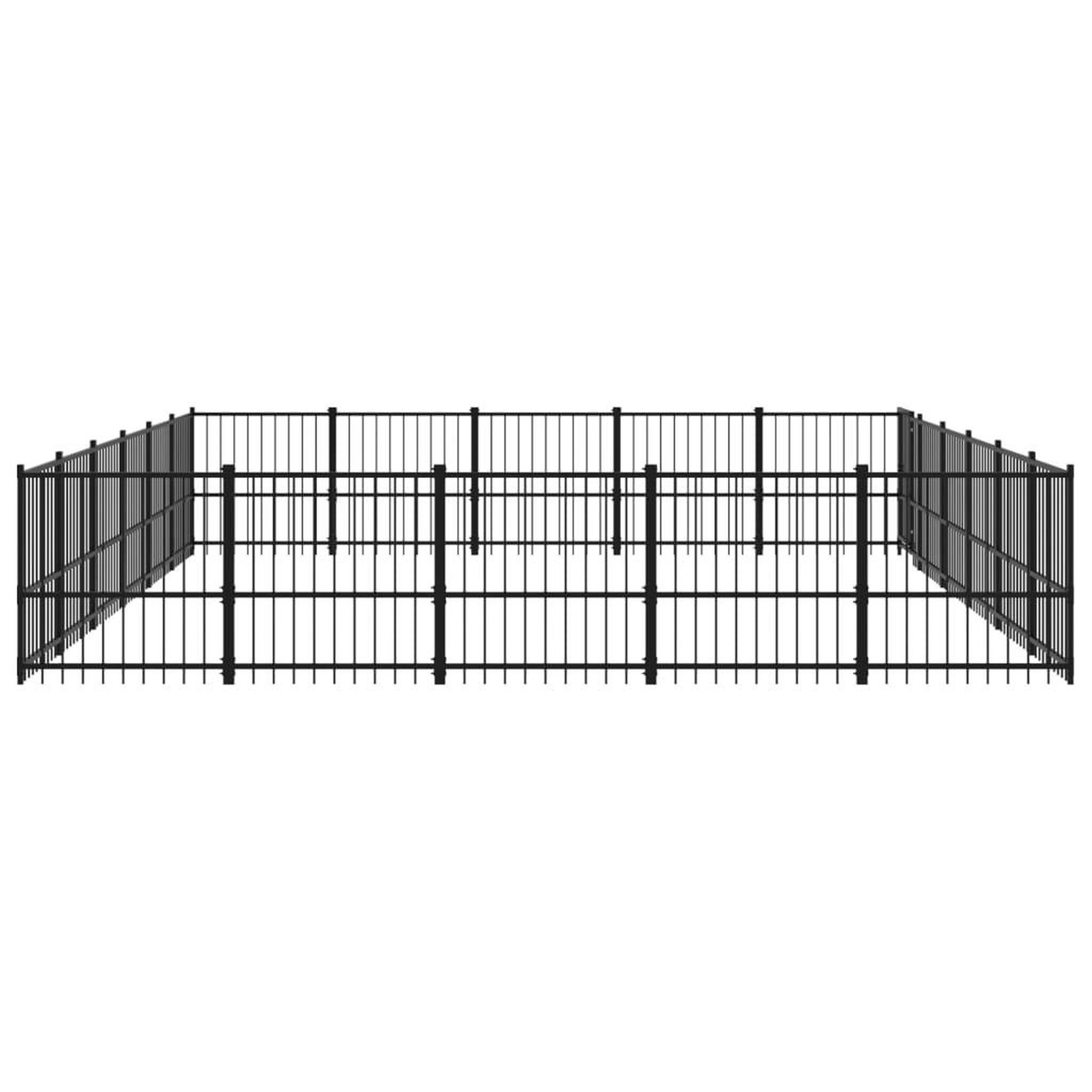 Voir la diapositive 4 : VIDAXL Chenil d'exterieur pour chiens Acier 28,23 m²