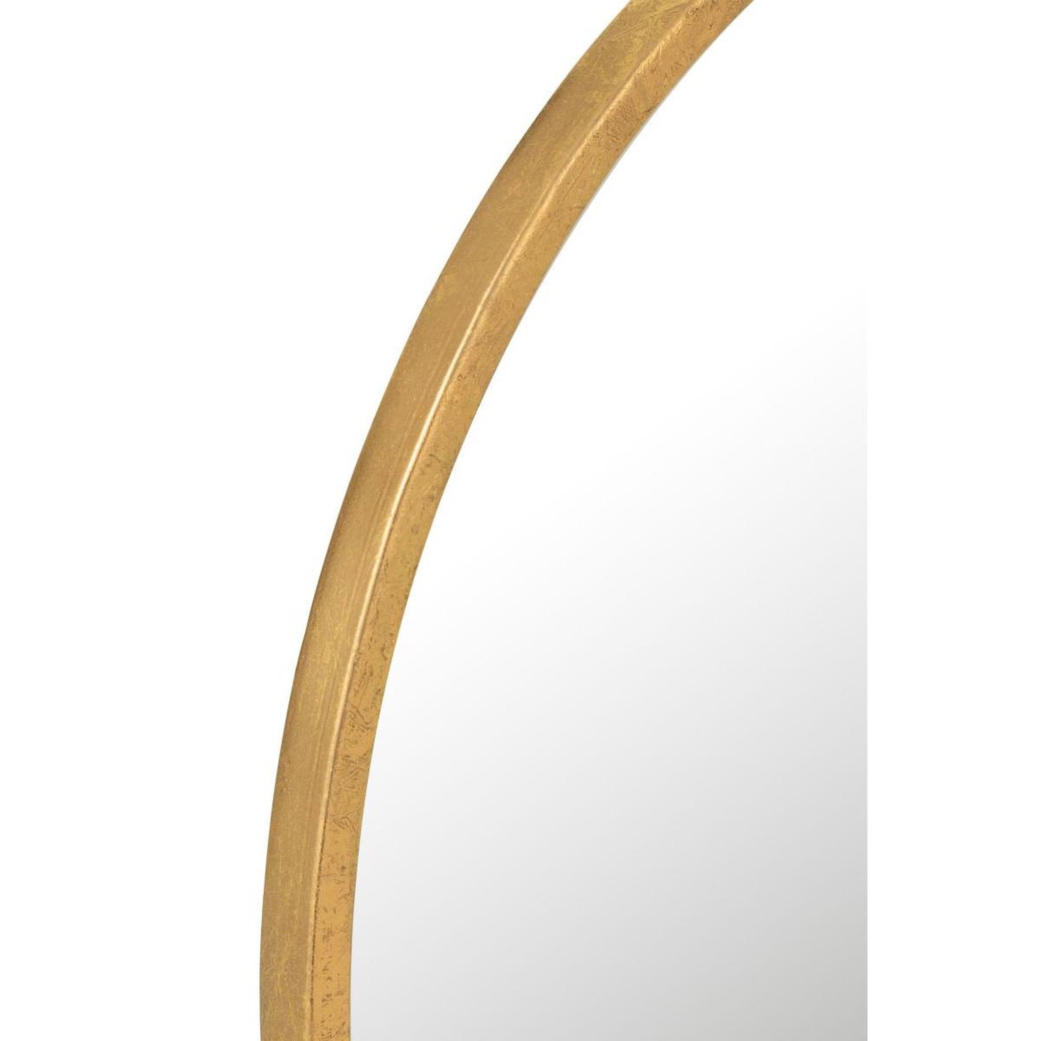 Voir la diapositive 2 : J-LINE Miroir Mural en Métal Design  Mona  50cm Or